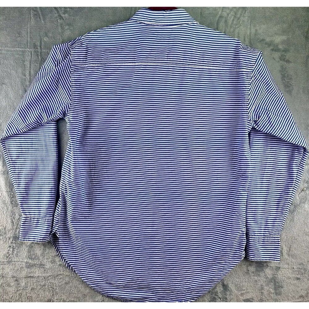 LAUREN RALPH LAUREN Strip Cotton Broadcloth Shirt Women's Size Small Embroidered - Picture 3 of 16